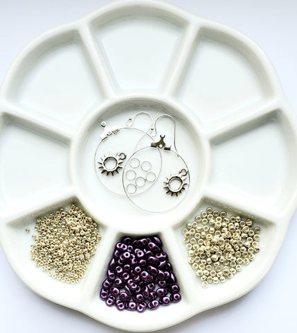 AEK-002 Astra Earrings Kit - Purple & silver