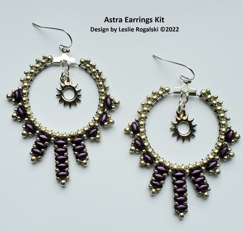 AEK-002 Astra Earrings Kit - Purple & silver