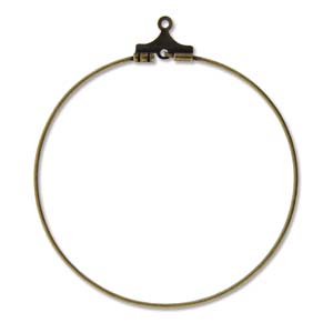 BHP40RABP Antique brass 40mm hoops - 1 pair