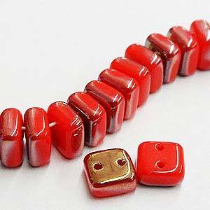 CHX06-22501  Coral celsian - 25 beads