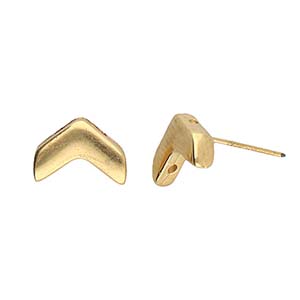 CYM-CHV-012900-GP / 24kt gold GANEMA - Chevron ear post - 2 pcs