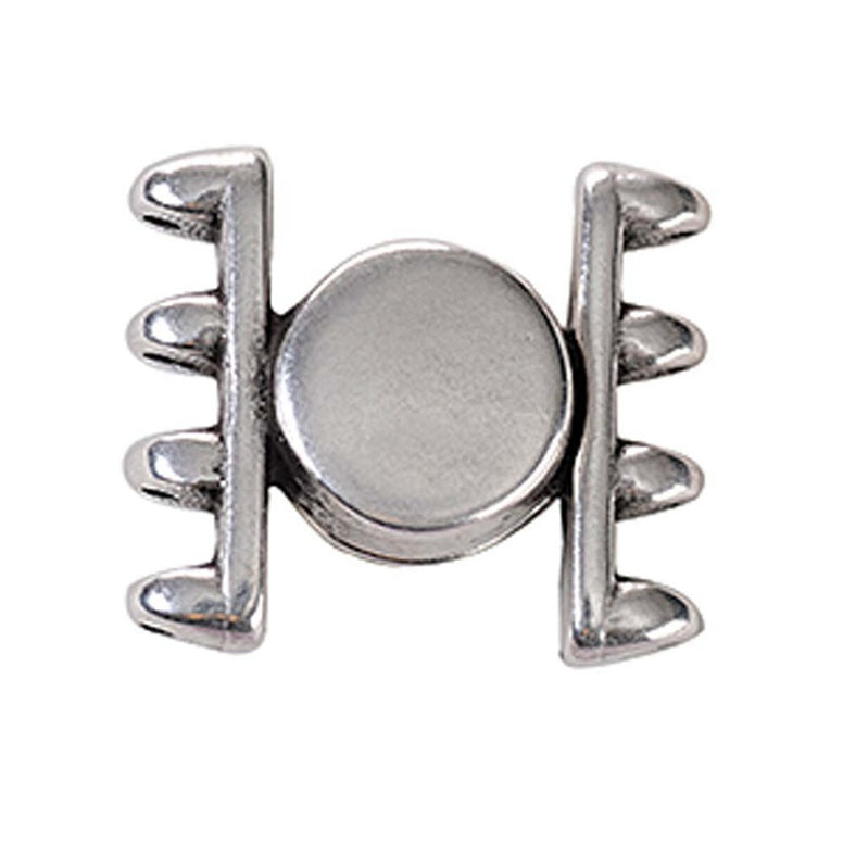 CYM-SD-013084-SP / Antique silver ATENI IV - SuperDuo magnetic clasp - 1 pc