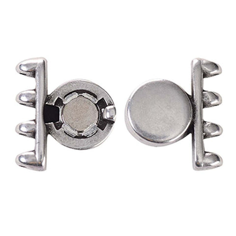 CYM-SD-013084-SP / Antique silver ATENI IV - SuperDuo magnetic clasp - 1 pc