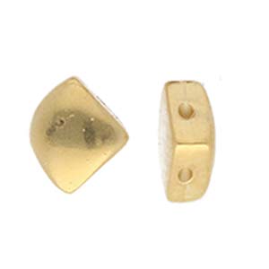 CYM-SQ-012202-GP / 24kt gold plate KARDIANI - Silky side bead - 4 pcs
