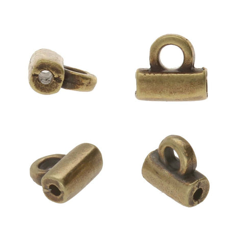 CYM-TL-012230-AB / Antique brass SOROS - Tila bead ending - 4 pcs