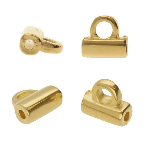 CYM-TL-012230-GP / 24kt gold plate SOROS - Tila bead ending - 4 pcs