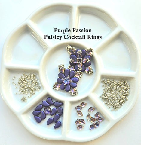 PCRK-004 Purple passion - Paisley Cocktail Rings