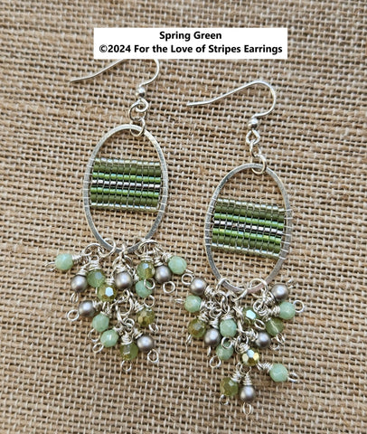 FLSK-002 For the Love of Stripes Earrings Kit - Spring Green