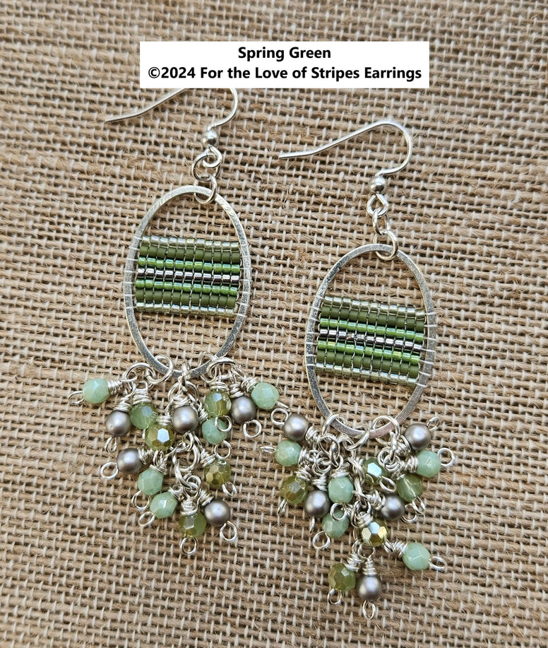 FLSK-002 For the Love of Stripes Earrings Kit - Spring Green