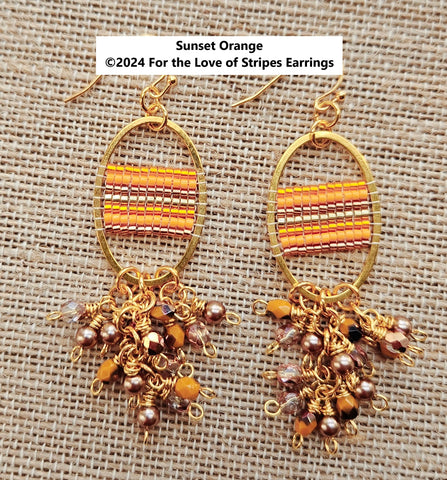 FLSK-004 For the Love of Stripes Earrings Kit - Sunset Orange