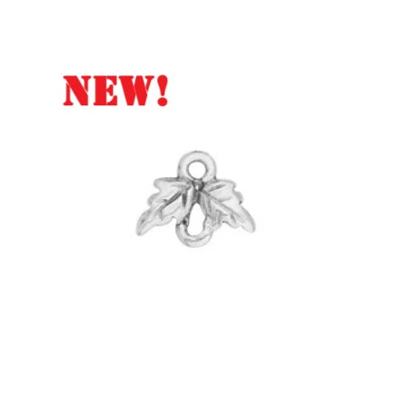 TC-200732-77 Leaf Link - Antique silver (2 pieces)