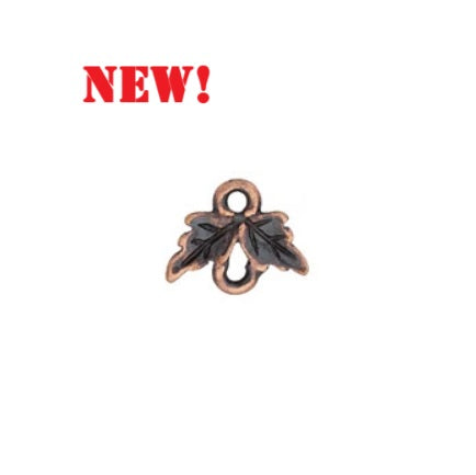 TC-200732-87 Leaf Link - Antique copper (2 pieces)
