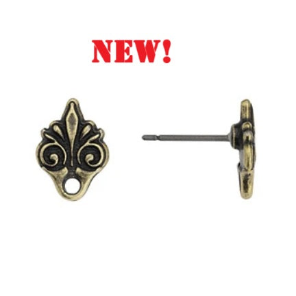 TC-201046-57 Vignette Post Earring - Antique bronze (1 pair)
