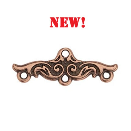 TC-201048-87 Vignette Connector - Antique copper (2 pieces)