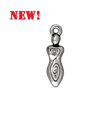 TC94-2163/12 Swirl Goddess Charm - Antique silver (2 pieces)
