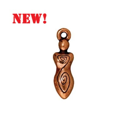 TC94-2163/18 Swirl Goddess Charm - Antique copper (2 pieces)