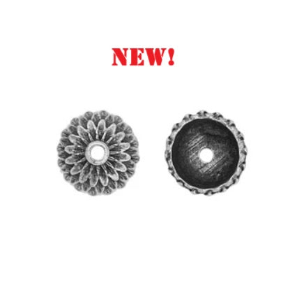 TC94-5862/12 Acorn bead caps - Antique silver (2 pieces)
