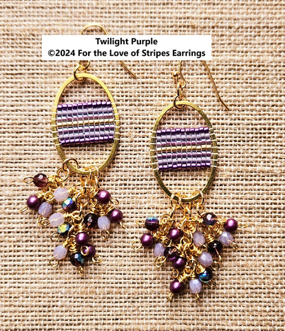 FLSK-001 For the Love of Stripes Earrings Kit - Twilight Purple