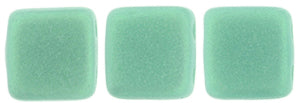 CZT06-14459  Chalk dark green luster - 25 beads