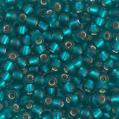 6-2425F  Matte silver lined teal - 20g