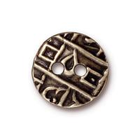 TC94-6558/27  Round coin button - antique brass