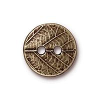 TC94-6559/27  Round leaf button - antique brass