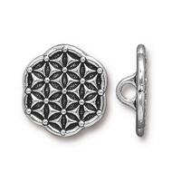 TC94-6570/12 Flower of life button - antique silver
