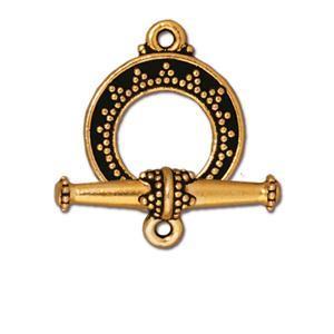TC94-6088/26  Tapered Bali toggle - antique gold