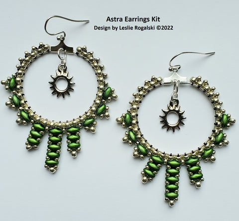 AEK-001 Astra Earrings Kit - Green & silver