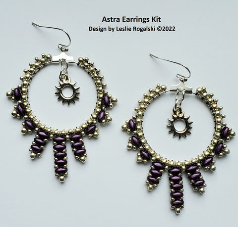 AEK-002 Astra Earrings Kit - Purple & silver