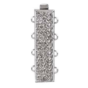 CLSP-38SP Silver plate 4-strand Basket weave clasp