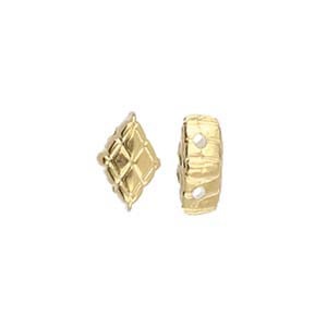 CYM-GD-012227-GP / 24kt gold PLAKA - GemDuo bead subs - 6 pcs