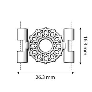 CYM-TL-012511-SP / Antique silver DETIS - Tila bead connector - 1 pc