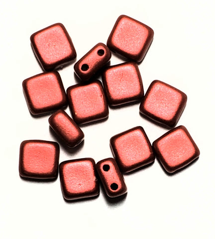 CZT06-01890  Metallic lava - 25 beads