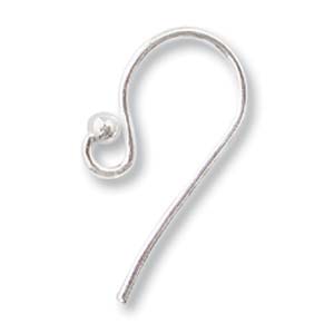 SS-14114  Sterling silver curved ear wire - 1 pair