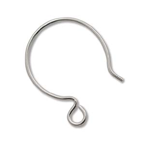 SS-14117 Sterling silver 17mm rounded ear hook - 1 pair