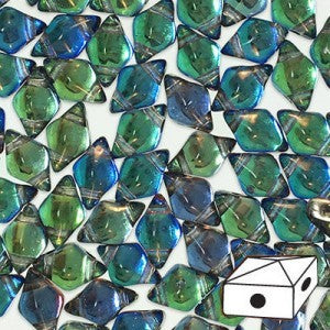 DD58-P28102BL Prismatic peacock - 50 beads