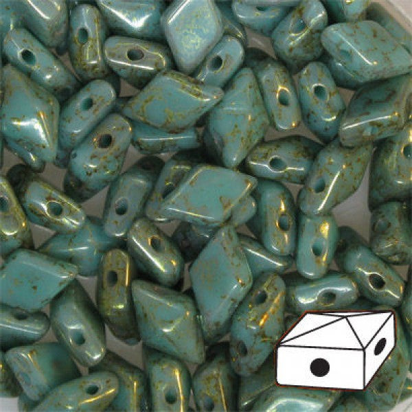 DD58-63/15495 Turquoise pecan lumi - 50 beads